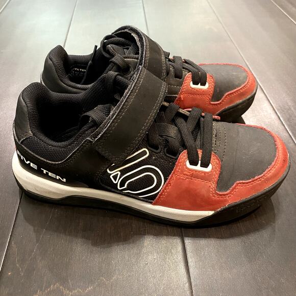 Five Ten Hellcat Red Black Mountain Bike Cycling Shoes Leather Men's 6 EU 38 - Picture 1 of 7